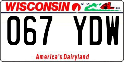 WI license plate 067YDW