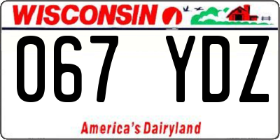 WI license plate 067YDZ