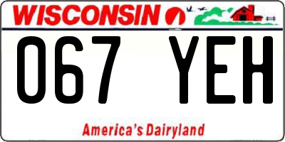 WI license plate 067YEH