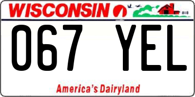 WI license plate 067YEL