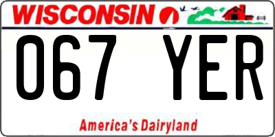 WI license plate 067YER