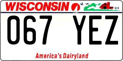 WI license plate 067YEZ