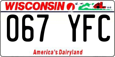 WI license plate 067YFC