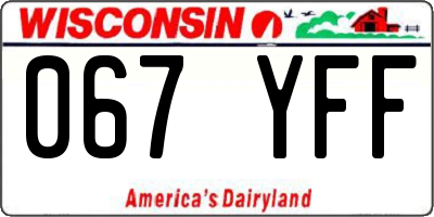 WI license plate 067YFF