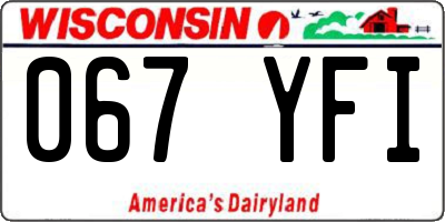 WI license plate 067YFI