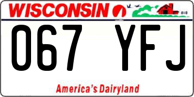 WI license plate 067YFJ