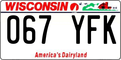 WI license plate 067YFK