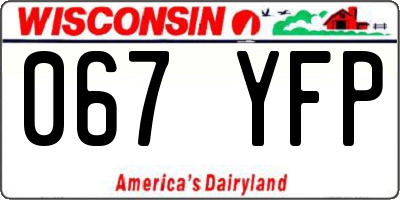 WI license plate 067YFP