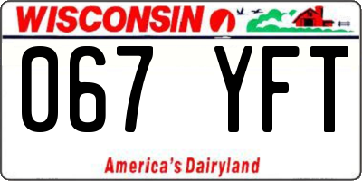 WI license plate 067YFT