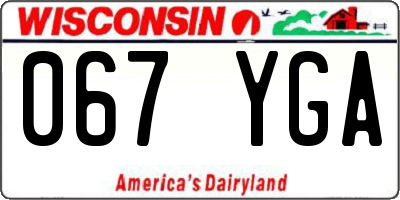 WI license plate 067YGA