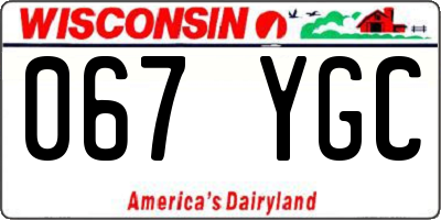 WI license plate 067YGC