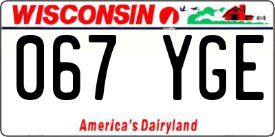 WI license plate 067YGE