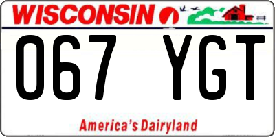 WI license plate 067YGT