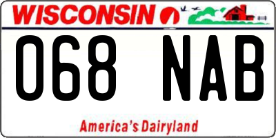 WI license plate 068NAB