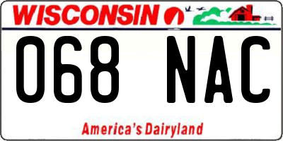 WI license plate 068NAC