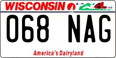 WI license plate 068NAG