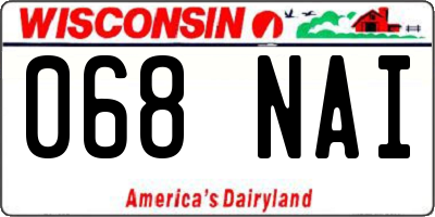 WI license plate 068NAI