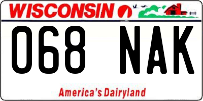WI license plate 068NAK