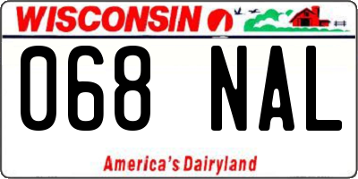 WI license plate 068NAL