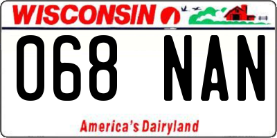 WI license plate 068NAN