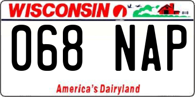 WI license plate 068NAP