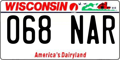 WI license plate 068NAR