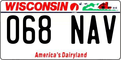 WI license plate 068NAV