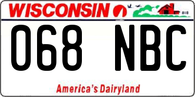 WI license plate 068NBC