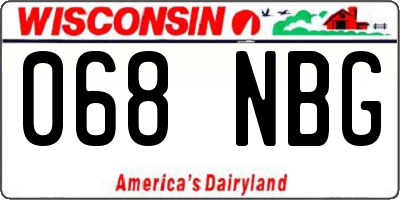 WI license plate 068NBG