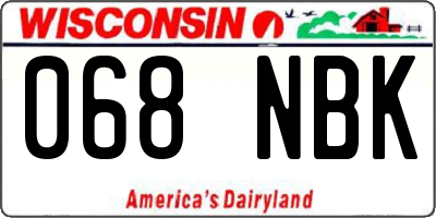 WI license plate 068NBK