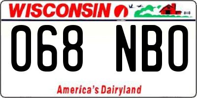 WI license plate 068NBO