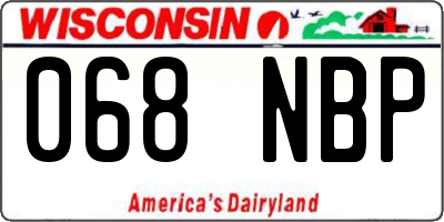 WI license plate 068NBP