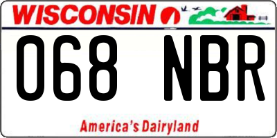 WI license plate 068NBR
