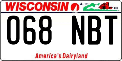 WI license plate 068NBT