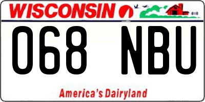 WI license plate 068NBU