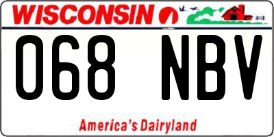 WI license plate 068NBV
