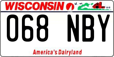WI license plate 068NBY