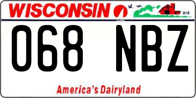WI license plate 068NBZ
