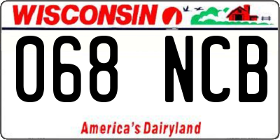 WI license plate 068NCB