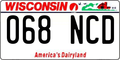 WI license plate 068NCD