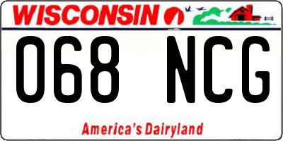 WI license plate 068NCG