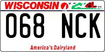 WI license plate 068NCK