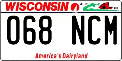 WI license plate 068NCM