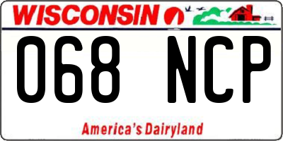 WI license plate 068NCP