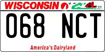 WI license plate 068NCT