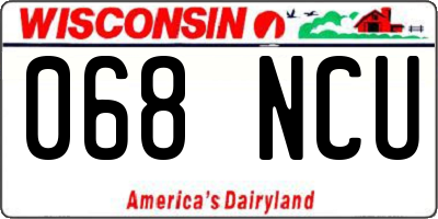 WI license plate 068NCU