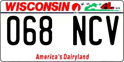 WI license plate 068NCV