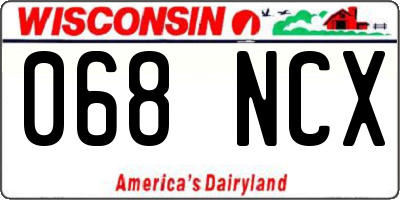 WI license plate 068NCX