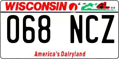WI license plate 068NCZ