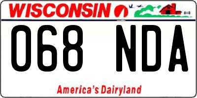 WI license plate 068NDA